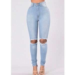 High waisted jeans